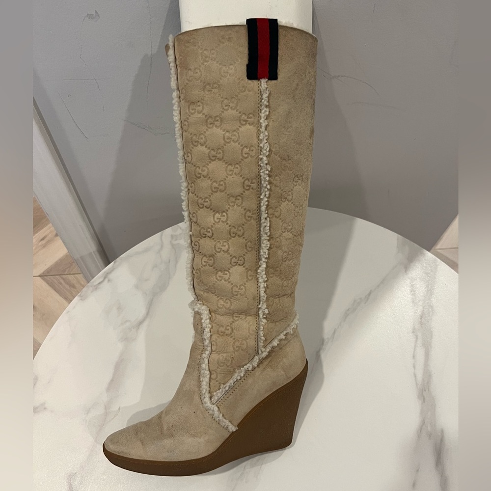 GUCCI Wedge suede boots